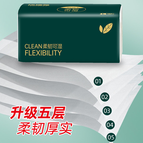 Big Pack Jielan Ya Facial Tissue Baby and Maternity Napkins Five Layers Thickened 460 Sheets 20 Packs Whole Box One Piece Shipping 