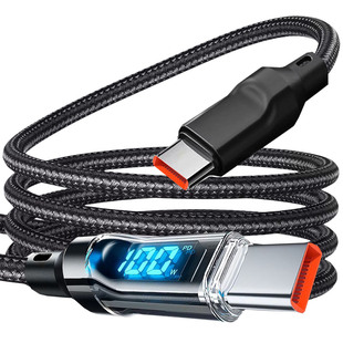 120W Fast Charging Data Cable Typec Fully Compatible with Digital Display Supports Led Screen Real-Time Power Digital Display Smart