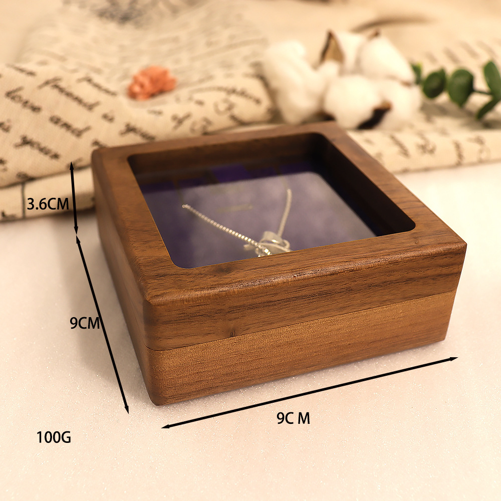 木制包装首饰盒手链项链小吊坠饰品收藏收纳展示胡桃木珠宝礼品盒