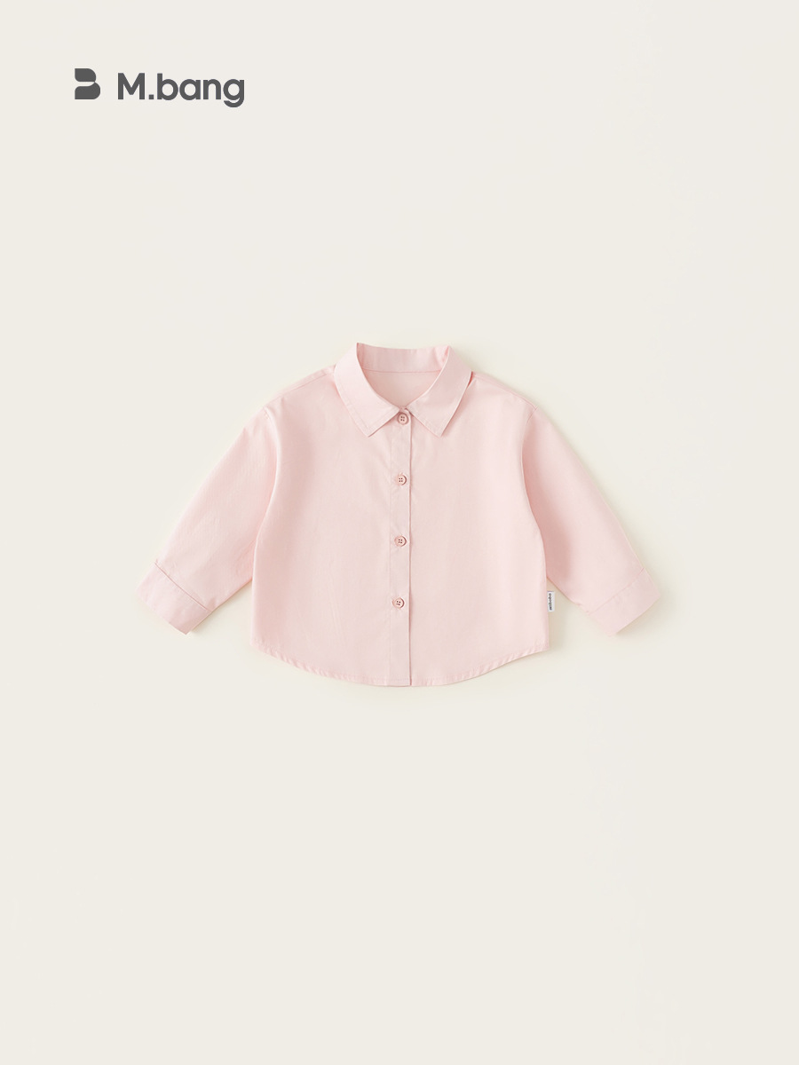 Yubao ropa infantil para niñas camisa de manga larga primavera rosa camisa de niños con solapa camisa interior torre