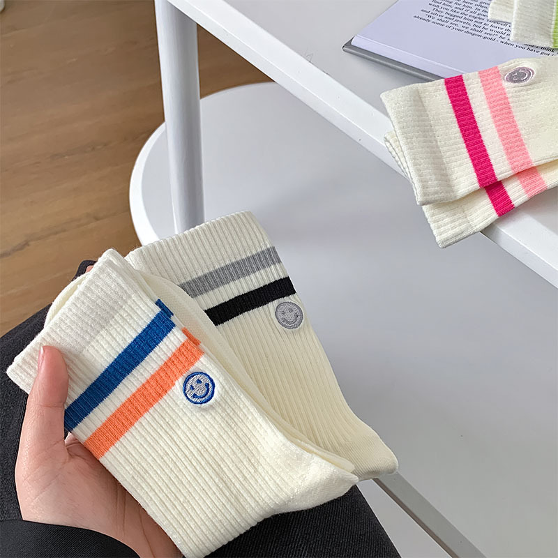 35g Weight Socks Classification Socks Lingerie Type Cotton Fabric Type A Pair Quantity Casual, Outdoor Occasion Contrast Collar Pattern All Seasons Season Women's Gender Sports Style Women's Sports Contrast Collar Cotton Crew Socks A Pair 6