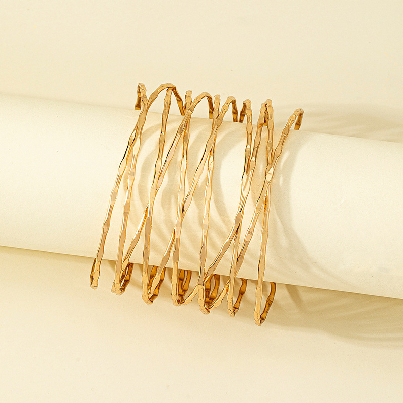 جديد أزياء بسيطة المفتوح نهاية مصقول سبيكة معدنية سوار بالجملة display picture 4