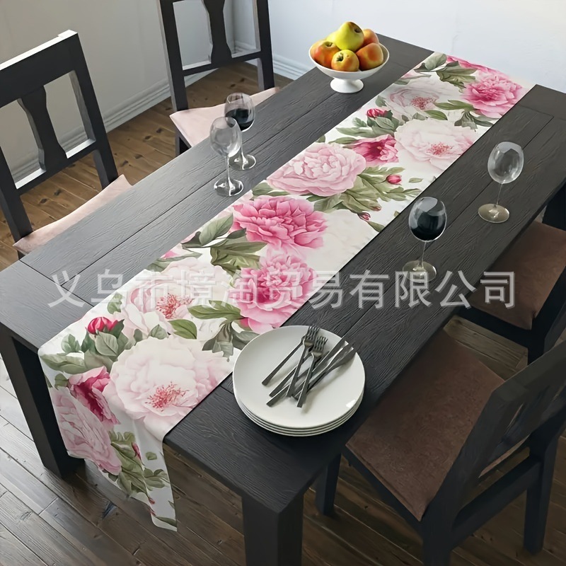 リネンのテーブルの旗の田園の花のレモンの夏の家のレストランの食卓の屋外の装飾のプリントのテーブルクロスのテーブルの旗|undefined