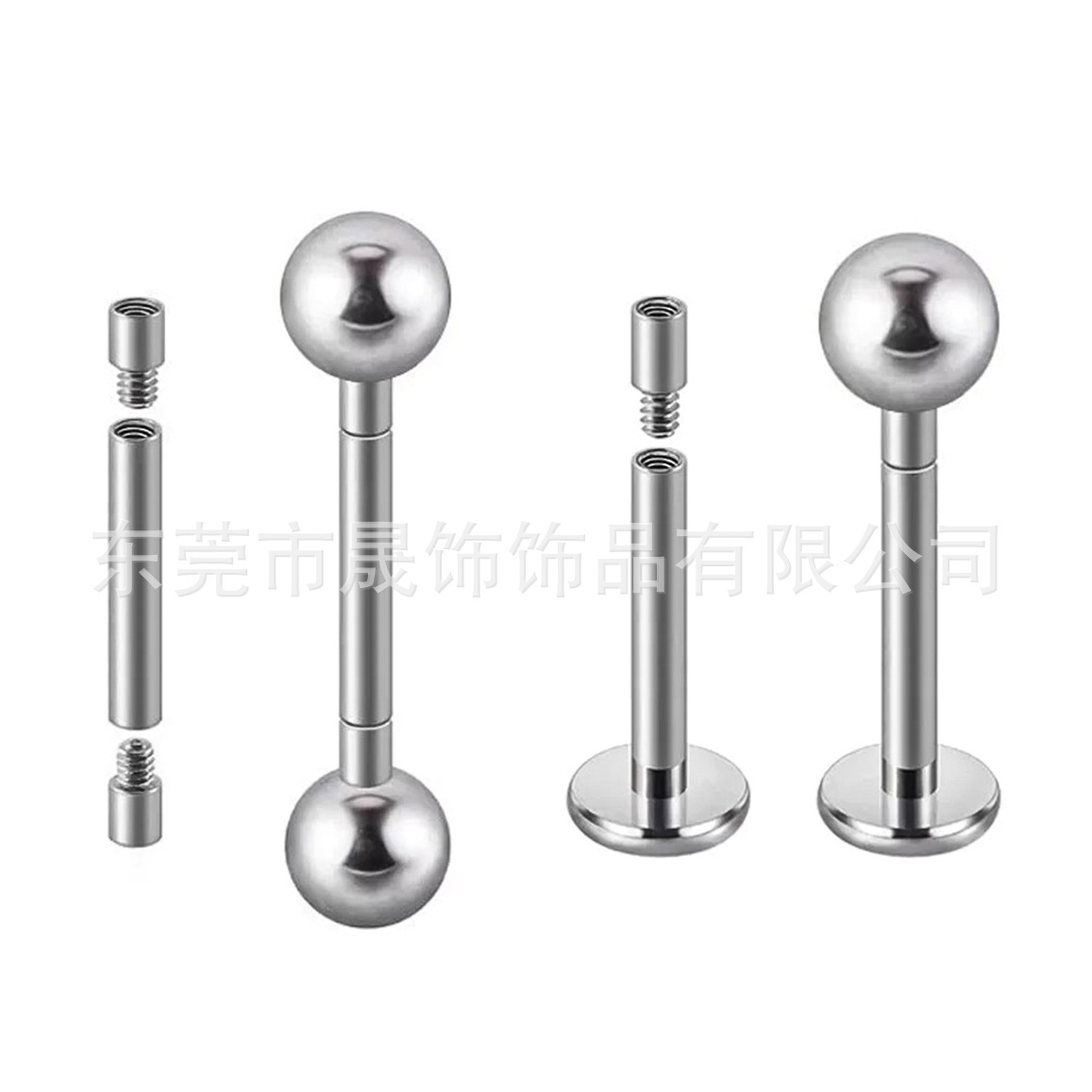 F136 Titanium Alloy 延 Long Post Internal Thread Accessories Piercing Jewelry G23 Navel Ring Ear Stud Labret Stud 0.9 1.2通用