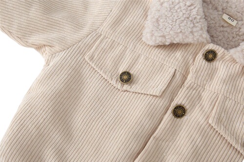 New Children's Winter Coat Korean Style Fleece-lined Thick Lambskin Jacket Baby Corduroy Top