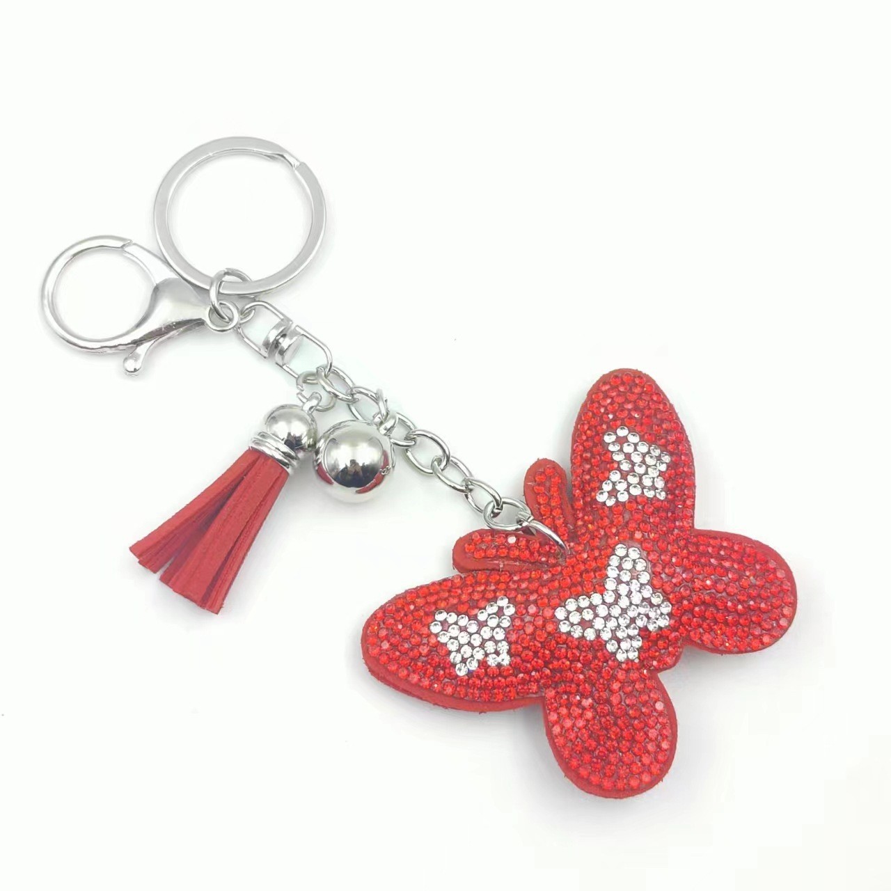 Glam, Sweet Style 1 Piece Glam Sweet Butterfly Flannel Diamond Women's Keychain