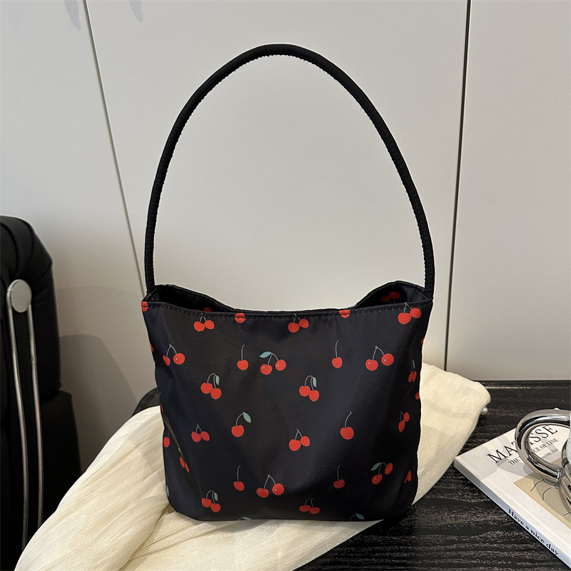This Year's Popular Bucket Bag, High-End and Super Popular Small Bag for Women, 2025 New Niche Nylon Cloth Cherry Shoulder Bag This Year's Popular Bucket Bag, High-End and Super Popular Small Bag for Women, 2025 New Niche Nylon Cloth Cherry Shoulder Bag