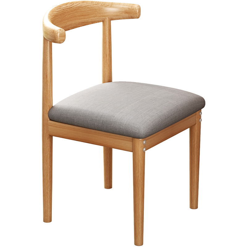 Silla de comedor respaldo taburete Hogar Moderno minimalista Silla de escritorio Silla de estudio nórdico imitación madera maciza hierro cuerno silla