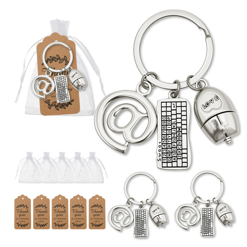 European and American Fashion Keyboard Mouse @ Headset DIY Key Chain Creative Computer Engineer Game Master Key