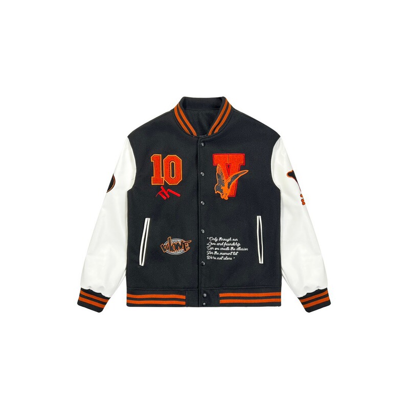 2023 early Autumn New V @ LONE anniversary commemorative black Orange Skull towel embroidered baseball uniform jacket jacket