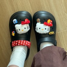 eva洞洞鞋女厚底增高外穿踩屎感拖鞋可爱卡通防滑防臭包头凉拖鞋