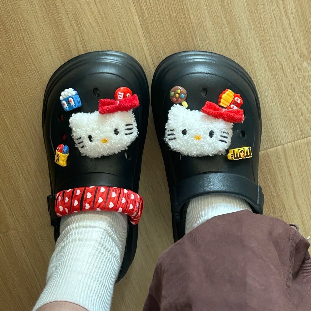 eva洞洞鞋女厚底增高外穿踩屎感拖鞋可爱卡通防滑防臭包头凉拖鞋