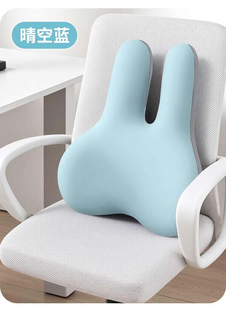 Cross-Border Big Head Rabbit Lumbar Support Office Cushion Memory Foam Car Lumbar Pad Cute Seat Back Cushion