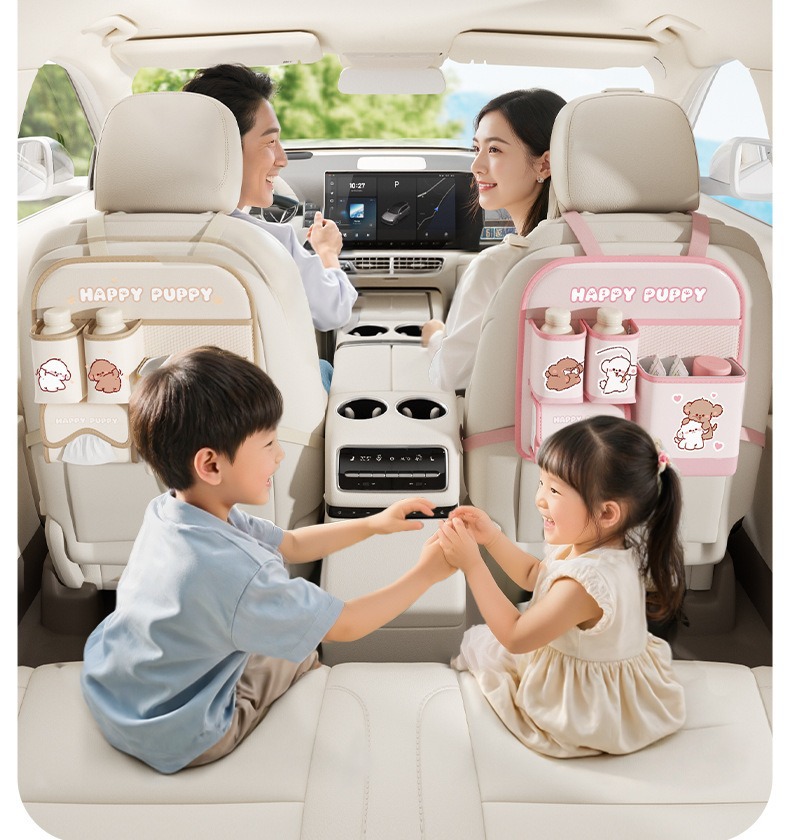 Car Two-In-One Multifunctional Seat Back Anti-Kick Storage Bag, Car Seat Storage Bag, Anti-Dirt Mat for Car Rear Seats