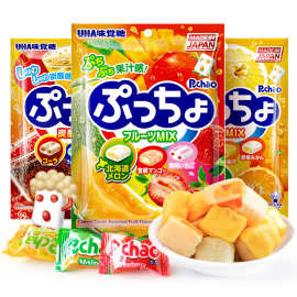 UHA悠哈普超味觉糖果水果软糖90g日本进口果汁软糖味婚庆糖果零食