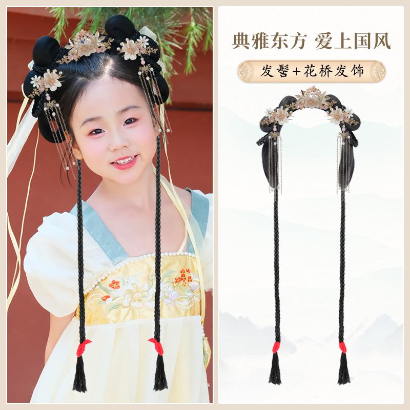 치자나무 부드러운 머리띠 브레이드 + 화차오 헤어 액세서리 한 쌍