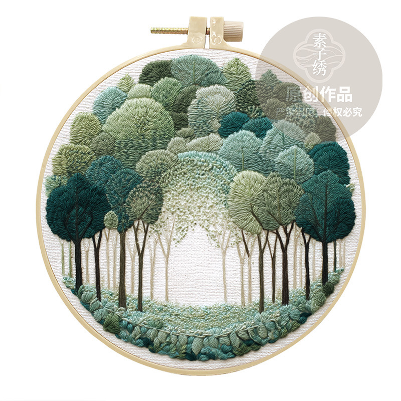 オリジナル-クロスボーダー新製品刺繍 diy 風景手作り生地材料パッケージキットクリエイティブ手作り裁縫英語|undefined