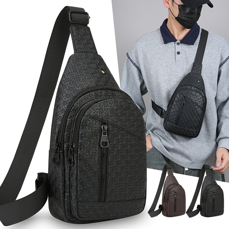 2025 Large Capacity Men's Chest Bag Fashion Simple Casual Trend Crossbody Bag Business Shoulder Versatile Practical Backpack
