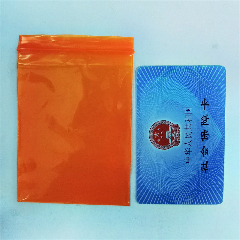 Orange-blue self-sealing bags, thickened colorful sealable pouches for jewelry and accessories—zip-lock storage bags with hardware components for organized packaging.
