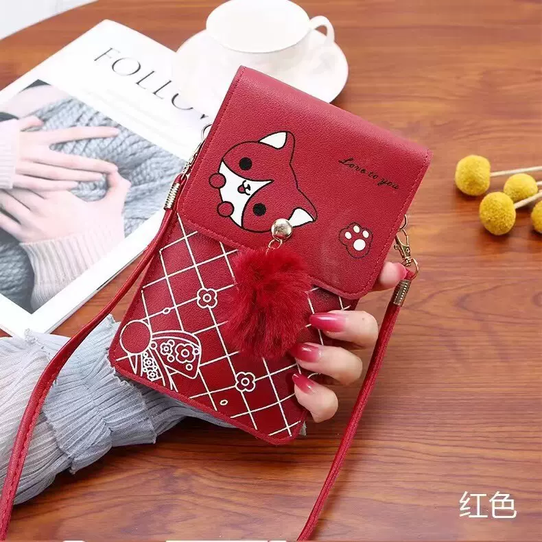 透明触屏手机包女士夏天便携女包学生卡通可爱简约竖款单肩斜挎包