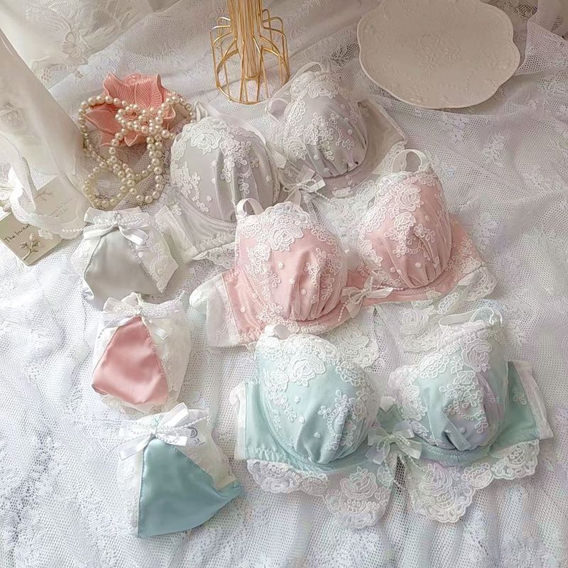 Long-Term Japanese-Style Exquisite Palace Embroidery Thin Cup Young Girl Student Push-Up Sexy Lingerie Bra Set Plus Size Long-Term Japanese-Style Exquisite Palace Embroidery Thin Cup Young Girl Student Push-Up Sexy Lingerie Bra Set Plus Size