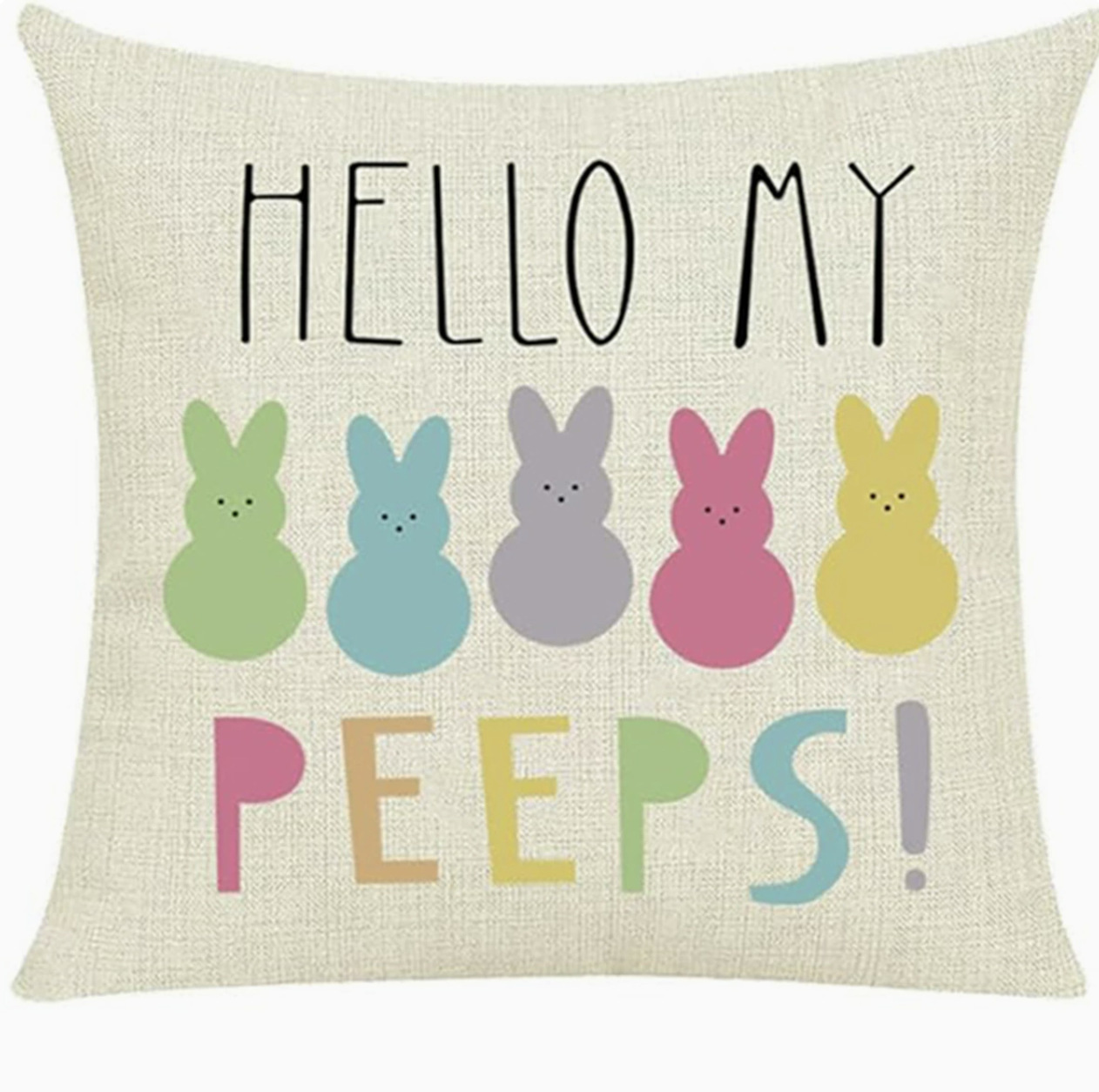 Amazon nuevo huevo de Pascua transfronterizo funda de almohada lino conejo simple funda de almohada cojín de sofá doméstico
