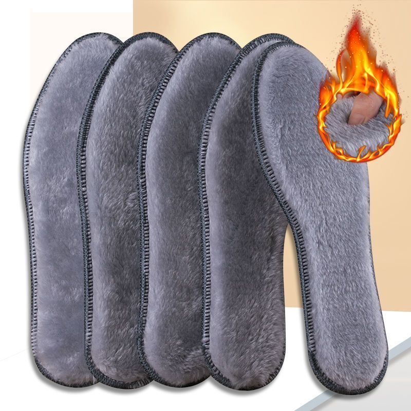 冬季加绒鞋垫加厚保暖毛绒防寒保暖男女款防臭透气暖脚棉鞋垫批发