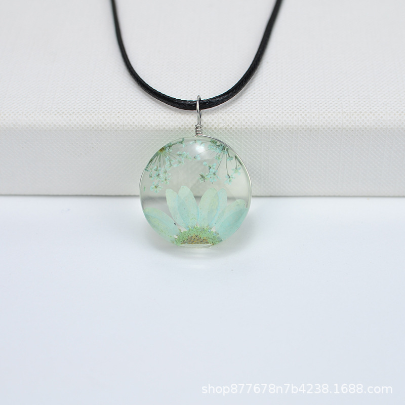 하늘색 레이스 + 하늘색 크리스탈 국화