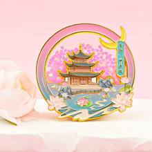 贵州金属冰箱贴批发中国城市贵阳文创阳明园黄果树弘福寺纪念饰品