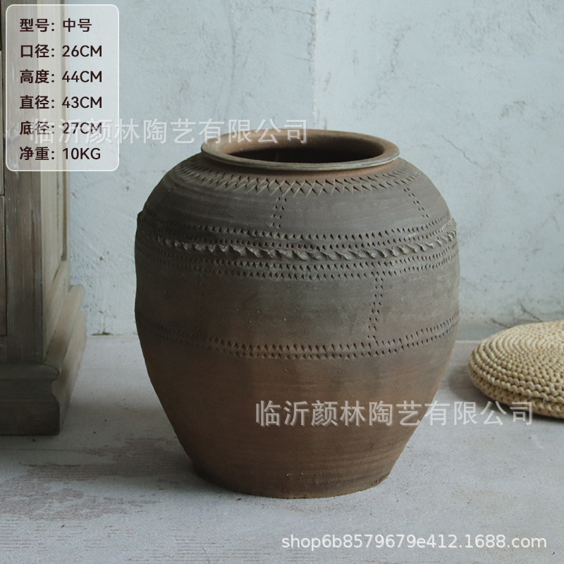 Antigüedad tallada a mano en cerámica gruesa, herencia cultural intangible en cerámica, gran barriga de cerámica, viento tranquilo, decoración del hogar Zen en cerámica