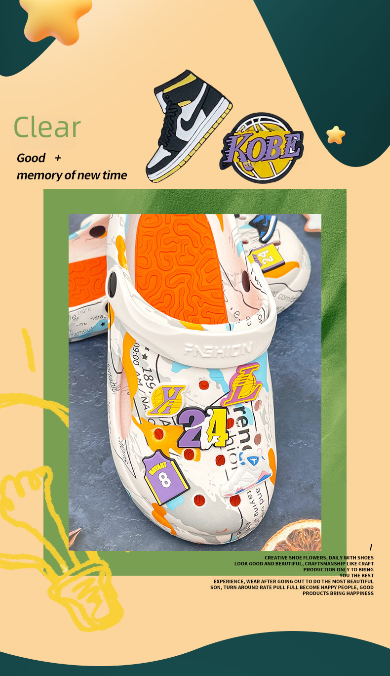 Basketball Kobe Cross-border Hole Accessories Shoe Accessories Shoe Flower Shoe Buckle Hole Bag Bracelet Beach Shoes Sports Decoration