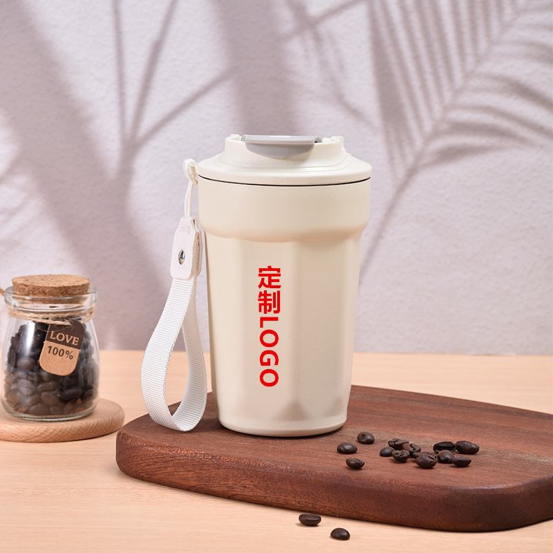 Taza de aislamiento Taza de café octogonal de acero inoxidable Taza de agua portátil de alto valor para hombres y mujeres Taza de mano al por mayor Logotipo personalizado