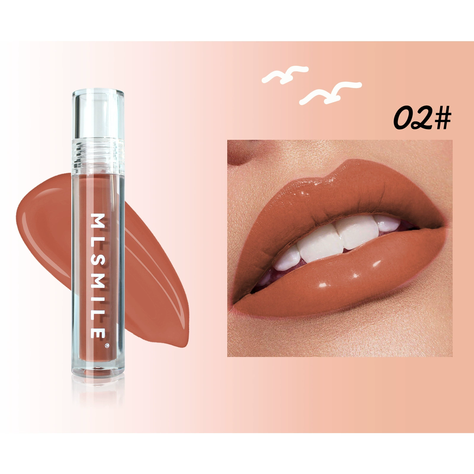 Glossy Moisturizing Lip Gloss (MLSMILE), 4 ml, Mirror Shine & Plumping Effect