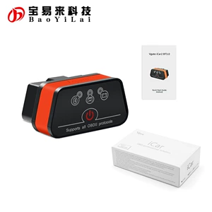 Icar2 Obd Bluetooth 3.0 Car Fault Code Reader and Eraser Detector Supports Android Firmware Upgrade