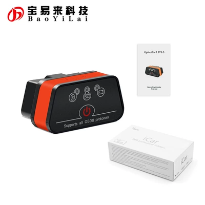 Icar2 Obd Bluetooth 3.0 Car Fault Code Reader and Eraser Detector Supports Android Firmware Upgrade