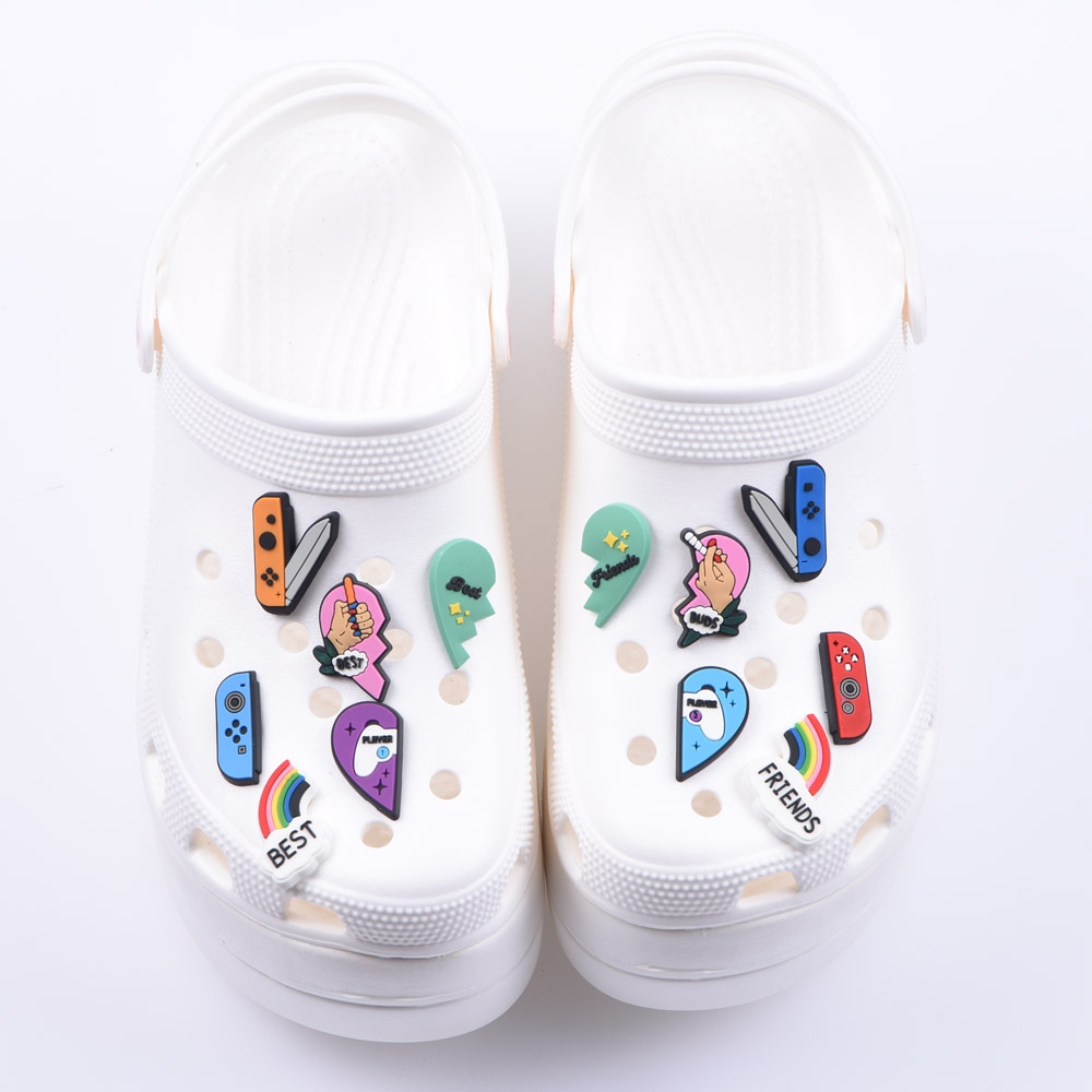 10 PCS/Package Quantity Holiday, Home, Beach Occasion EVA Material Cartoon Letter Plant Shoe Accessories EVA Slippers Summer Shoe Buckle