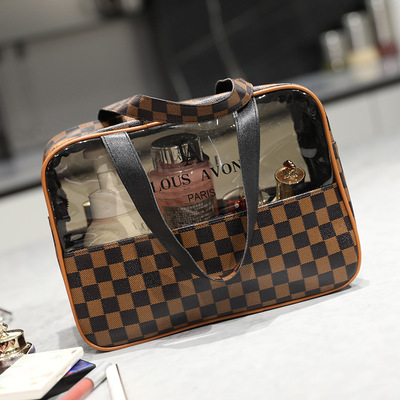 new pattern capacity transparent Cosmetic ins Portable travel portable senior Wash bag Storage bag Take it with you