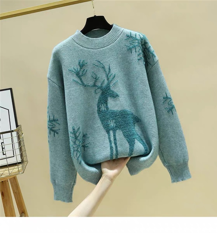 アマゾンの外国貿易の新型クリスマスのヘラジカのセーターの女性は秋冬に厚くてゆったりしています。|undefined