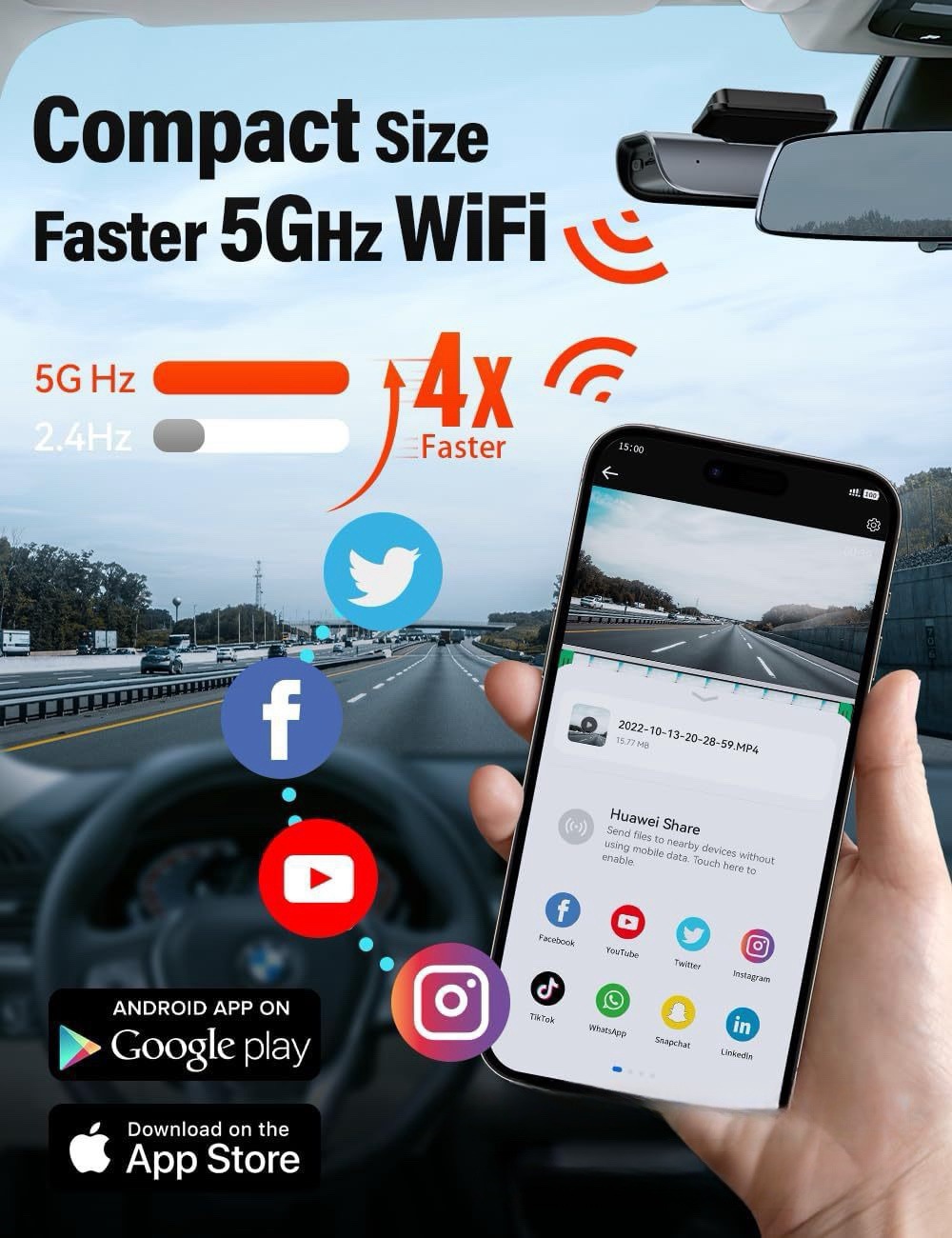 Cross-border 4K lipstick machine mobile phone interconnection WIFI driving recorder HD night vision installation-free vehicle recorder