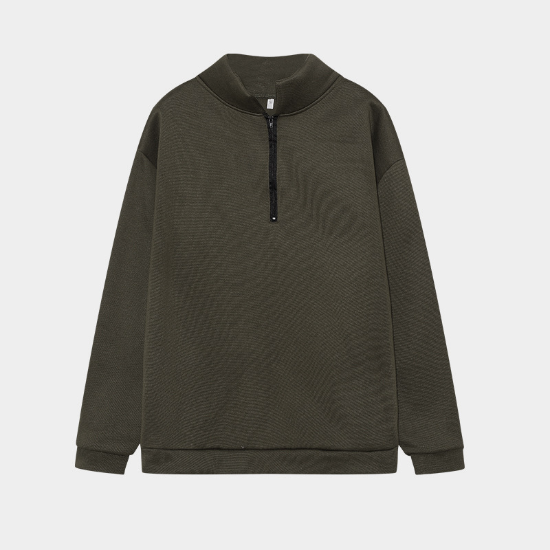 2023 Otoño e Invierno Nueva ropa de mujer europea y americana Amazon casual Top media cremallera pullover manga larga sudadera suéter mujeres