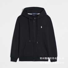 春秋薄款小马连帽RL开衫纯色卫衣刺绣宽松大码保罗男装Polo外批发