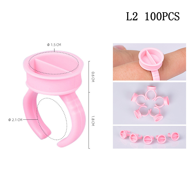 Fábrica de injerto de pestañas florecer taza de cristal dividida taza de anillo de pegamento circular en forma de corazón soporte de anillo de pegamento taza al por mayor