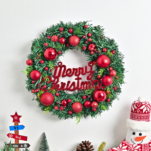 Christmas New Electroplated Christmas Ball Garland Door Hanging Rattan Circle Decoration Christmas Scene Layout Window Wall Decoration