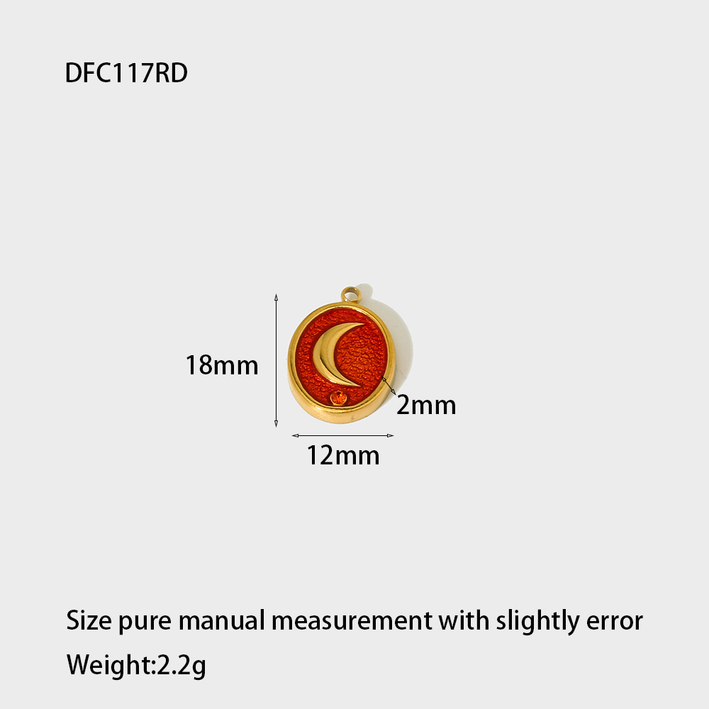 5g Weight 0.03µm Gold Plating Thickness PVD Coated Gold Plating Process Pendant Jewelry Making Type 8*25mm Jewelry Making Size 18K Real Gold Plated Plating Material 1 Piece Quantity 304 Stainless Steel Material Moon, Candy, Giraffe Pattern IG Style Style Enamel Craft 1 Piece 8*25mm 304 Stainless Steel Moon Candy Giraffe Pendant 11