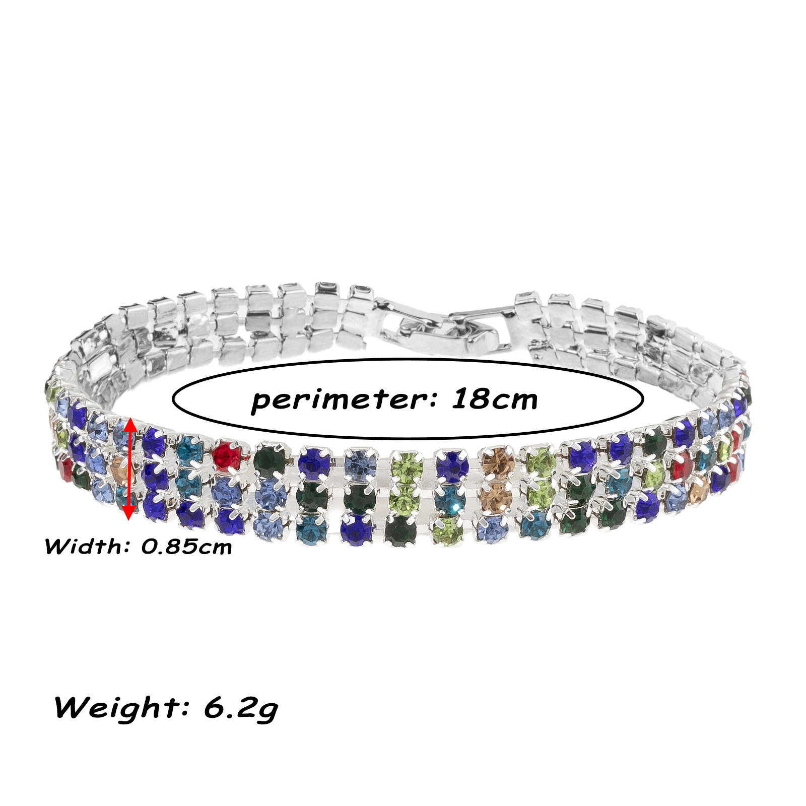 Pulseira dourada três fileiras com strass fecho para mulher_voghion.com