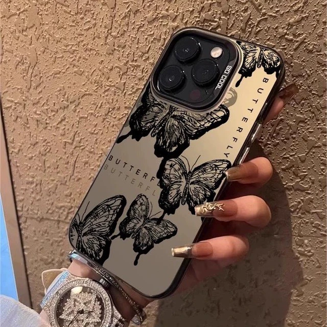 Новая бабочка подходит для Apple 15 цвет серебристый iPhone 14 Pro креативный 13/11 Pro Max матовый 16 защитный чехол