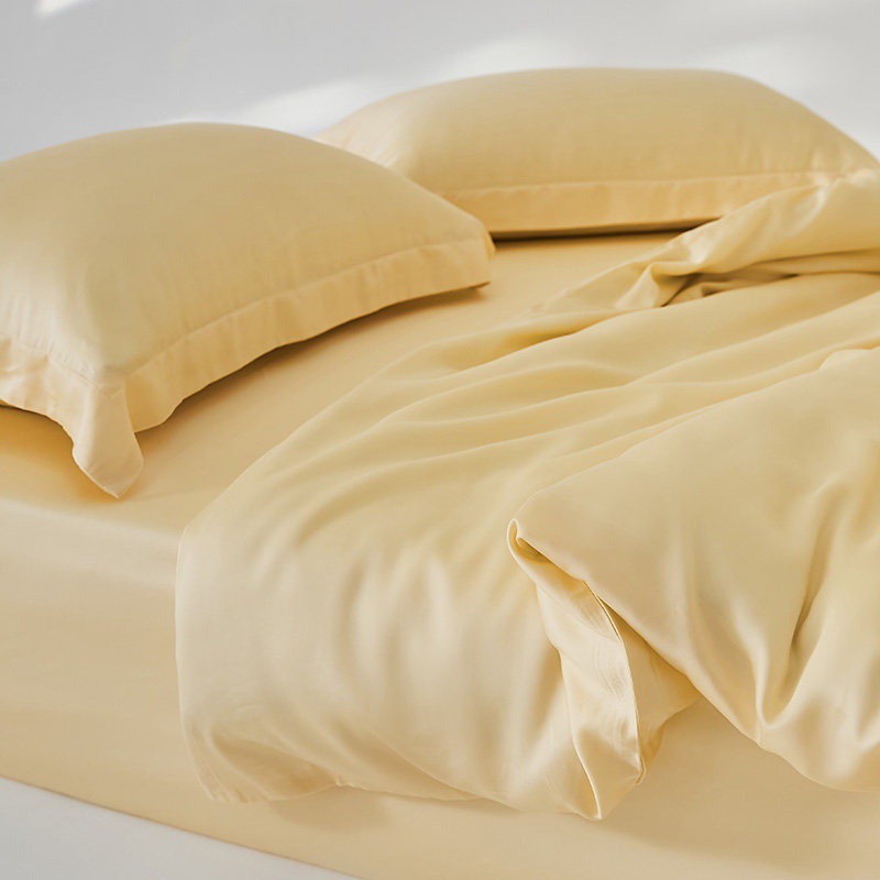 Premium Tencel Duvet Cover Set Breathable Ice Silk Bedding_voghion.com