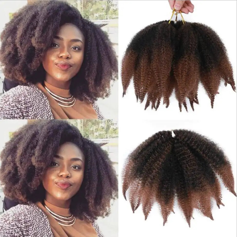 Caterpillar de fibra química de cola punta Afro kinky curly crochet cabello pelucita pelucita pelucita de crochet cabello