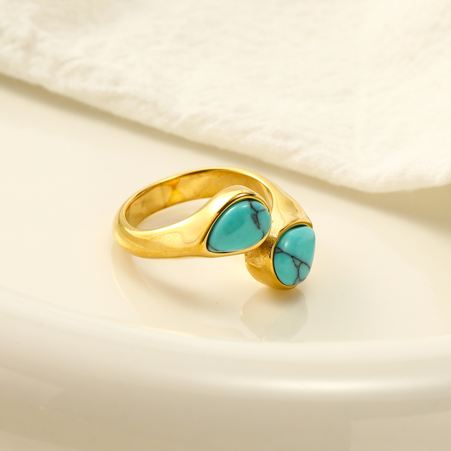 8g Weight Malachite, December Birthstone Turquoise, Cat's Eye Stone Inlay Material Rings Classification 1 Piece Quantity Banquet, Party Occasion Titanium Steel Material Geometric Pattern Women's Gender Plating, Inlay Design Elegant, Retro Style Elegant Retro Geometric Titanium Steel Malachite December Birthstone Turquoise Cat's Eye Stone Rings In Bulk 9