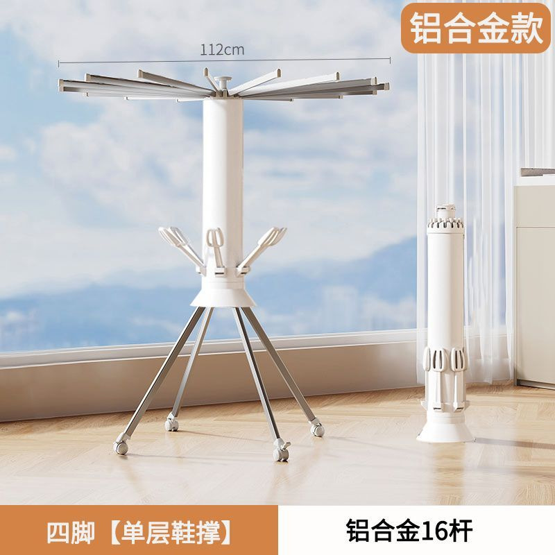 Balcón plegable sin instalación de piso de polvo percha de ropa para octopus doméstico para secar la ropa en el armario